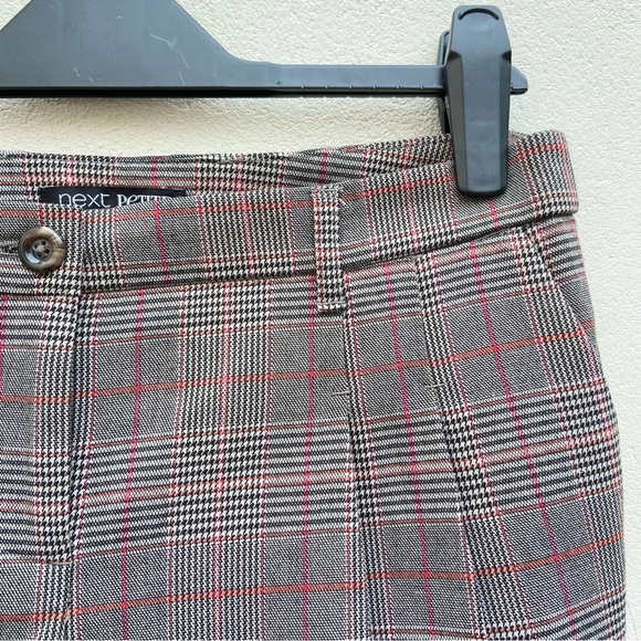 NEXT Women’s Check Plaid Trousers Sz 10 Petite Short Ankle Grazer Tartan Stretch - Picture 3 of 9